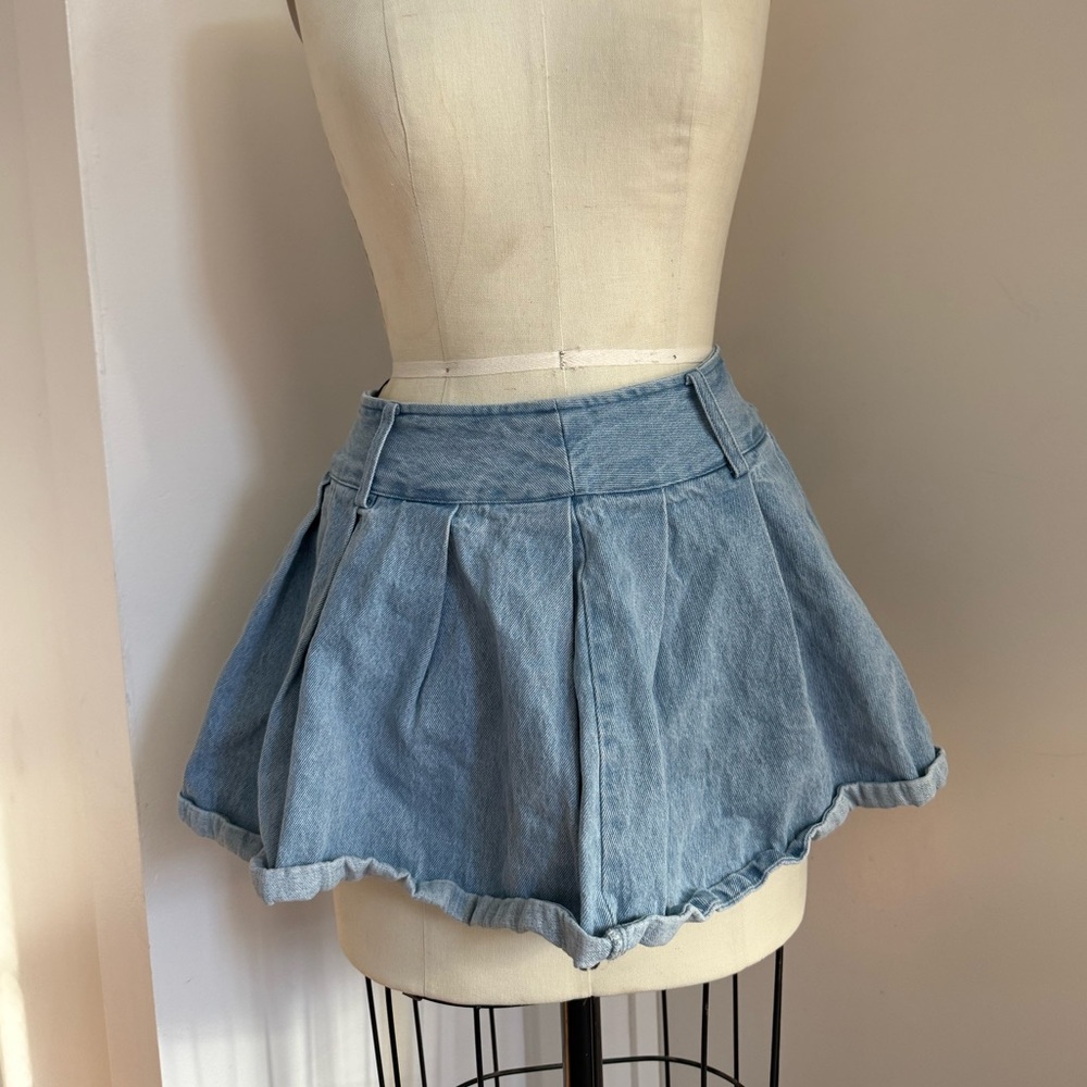 Social collision Denim Mini Skirt size large